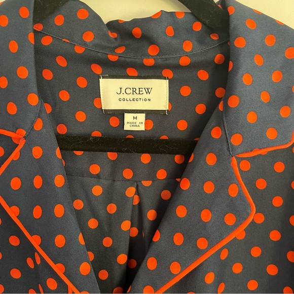 J Crew Collection Silk Polka Dot Pajama Top size M - Picture 4 of 4